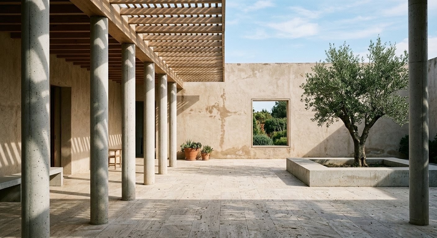 La vida al aire libre: exterior con piedra y madera