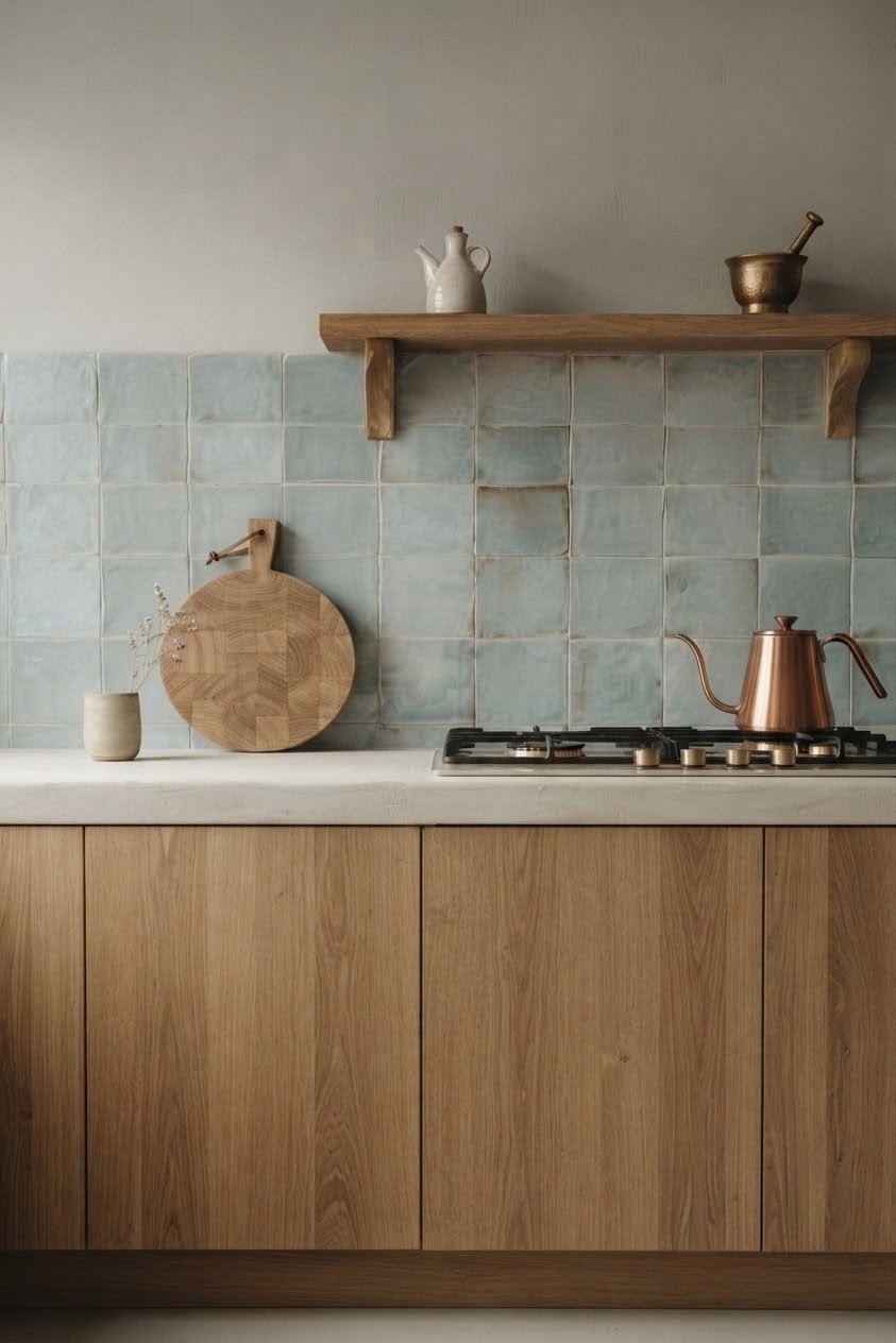 Objetos cotidianos: cocina con madera y acabado mineral